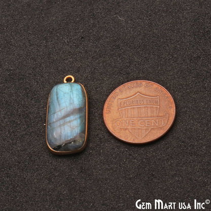 Flashy Labradorite Cabochon 20x10mm Octagon Connector - GemMartUSA