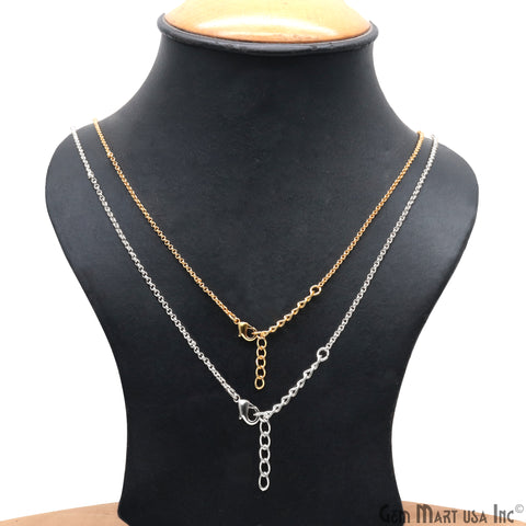 Sleek Box Chain Necklace 18 Inch With Lobster Claw Clasp