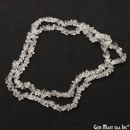 Crystal Chip Beads, 34 Inch, Natural Chip Strands, Drilled Strung Nugget Beads, 7-10mm, Polished, GemmartUSA (CHCY-70004)