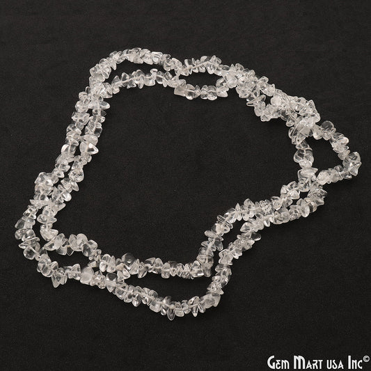 Crystal Chip Beads, 34 Inch, Natural Chip Strands, Drilled Strung Nugget Beads, 7-10mm, Polished, GemmartUSA (CHCY-70004)