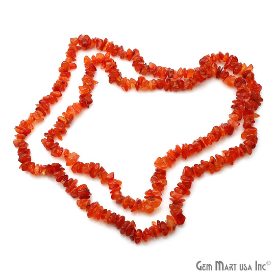 Carnelian Chip Beads, 34 Inch, Natural Chip Strands, Drilled Strung Nugget Beads, 7-10mm, Polished, GemMartUSA (CHCN-70004)