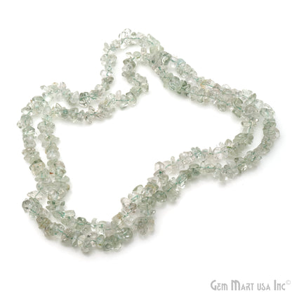 Green Amethyst Chip Beads, 34 Inch, Natural Chip Strands, Drilled Strung Nugget Beads, 7-10mm, Polished, GemMartUSA (CHGA-70004)