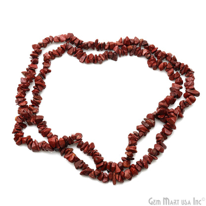 Dark Coral Chip Beads, 34 Inch, Natural Chip Strands, Drilled Strung Nugget Beads, 7-10mm, Polished, GemMartUSA (CHDR-70004)