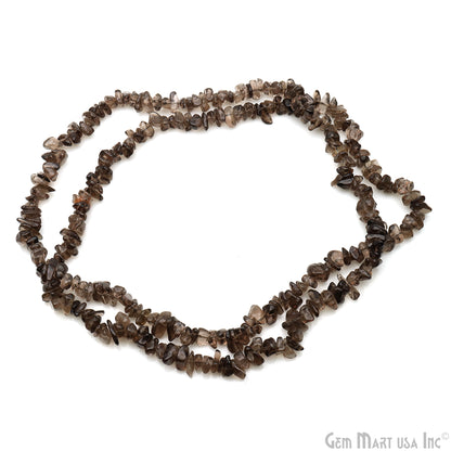 Smokey Topaz Chip Beads, 34 Inch, Natural Chip Strands, Drilled Strung Nugget Beads, 7-10mm, Polished, GemmartUSA (CHST-70004)