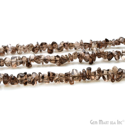 Smokey Topaz Chip Beads, 34 Inch, Natural Chip Strands, Drilled Strung Nugget Beads, 7-10mm, Polished, GemmartUSA (CHST-70004)