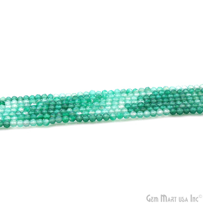 Green Onyx Rondelle Beads, 13 Inch Gemstone Strands, Drilled Strung Nugget Beads, Faceted Round, 3mm