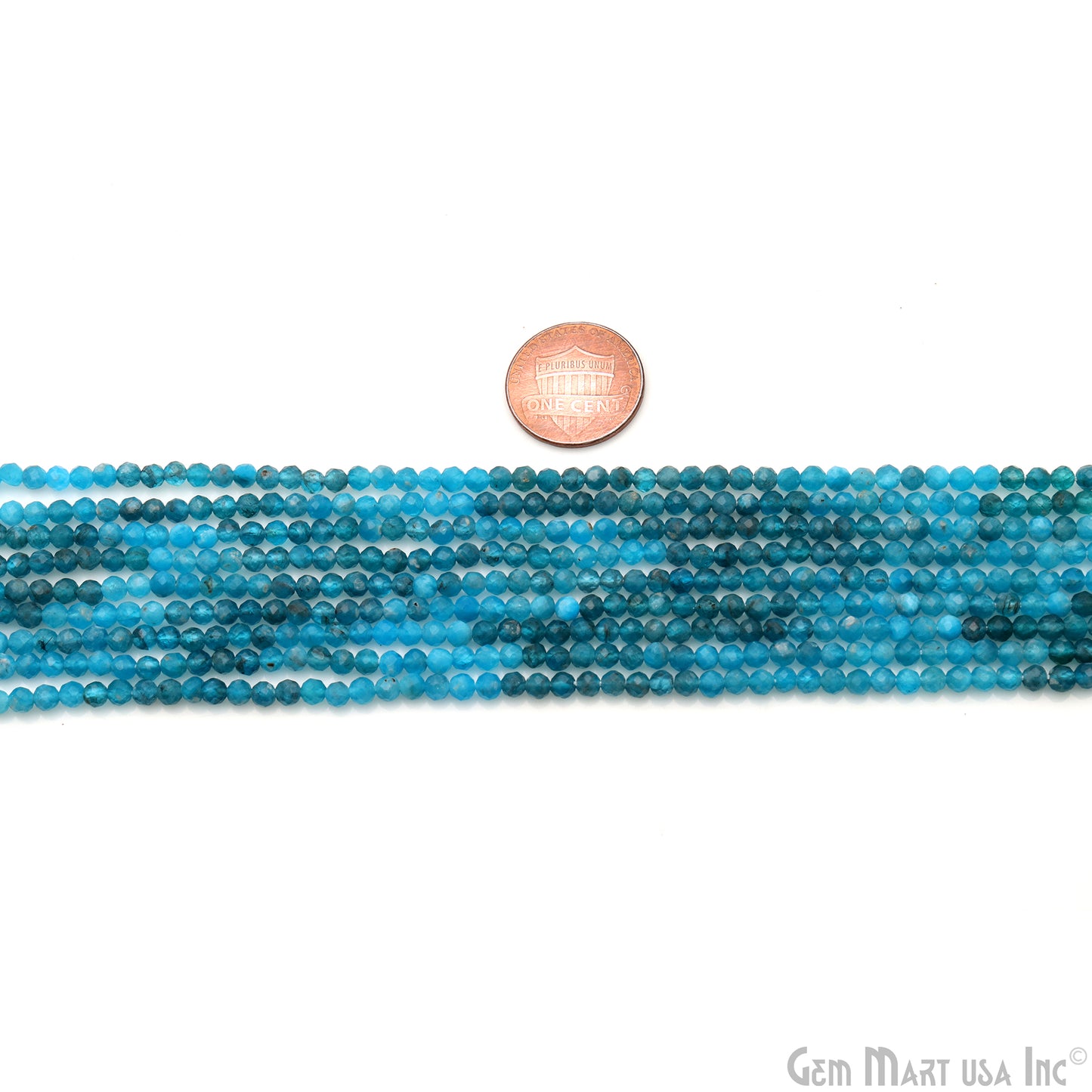 Neon Apatite Rondelle Beads, 13 Inch Gemstone Strands, Drilled Strung Nugget Beads, Faceted Round, 3mm