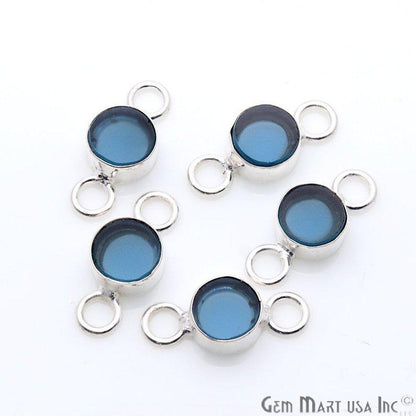 Round Shape 8mm Gemstone Double Big Bail Silver Connector (Pick Your Gemstone) - GemMartUSA