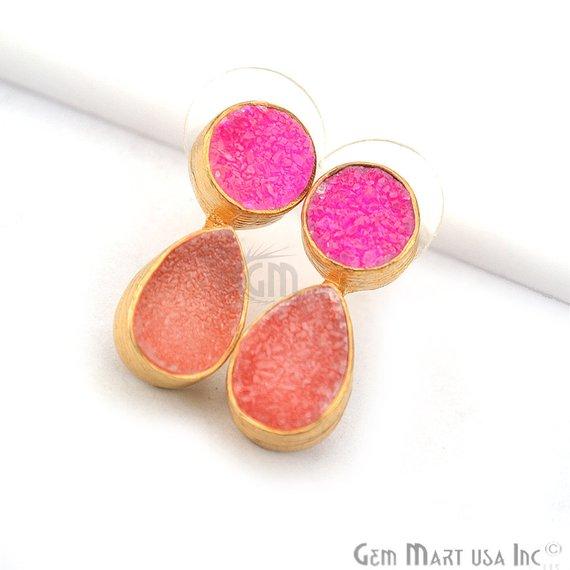 Pink and Orange Druzy