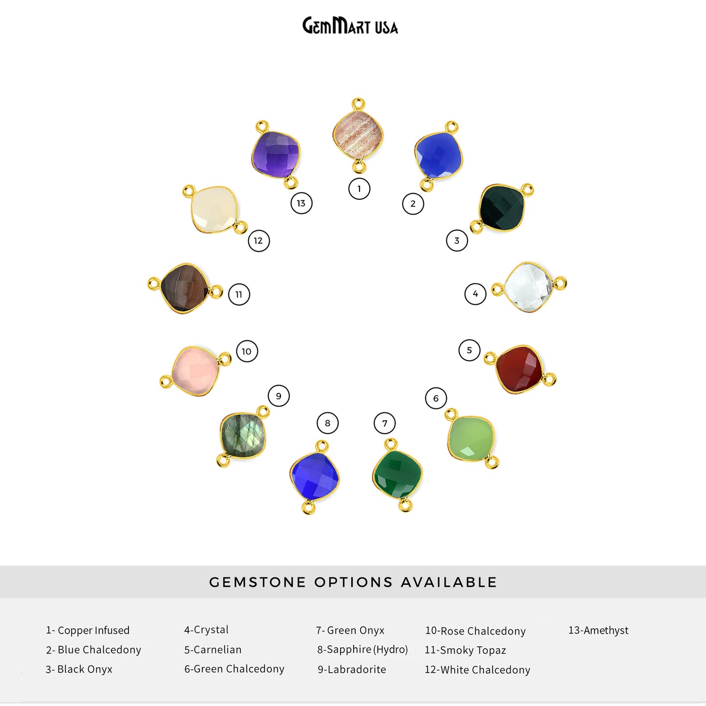 Cushion 16mm Double Bail Gold Bezel Connector