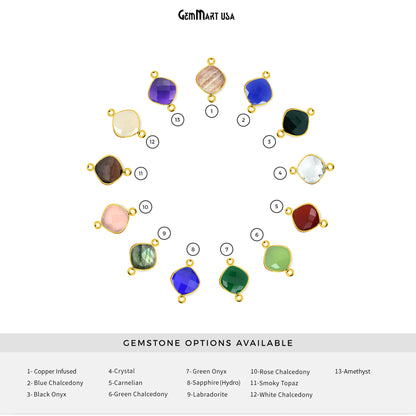 Cushion 16mm Double Bail Gold Bezel Connector