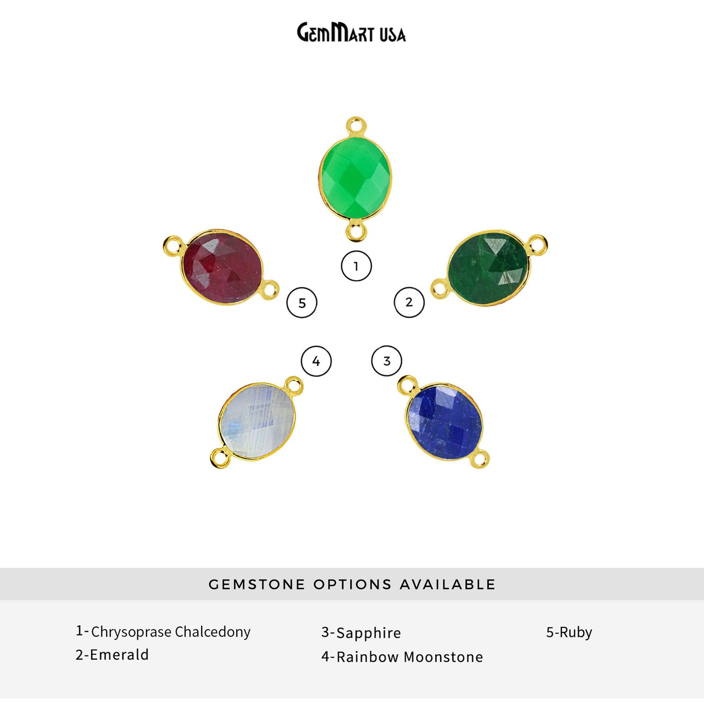 Oval 9x11mm Gold Bezel Double Bail Bezel Gemstone Connector