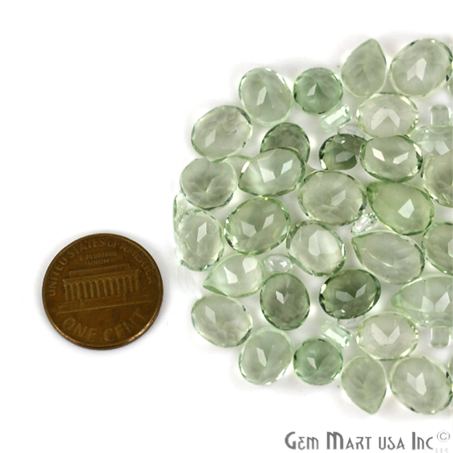 50 Carat Green Amethyst Mix Shape Wholesale Loose Gemstones - GemMartUSA