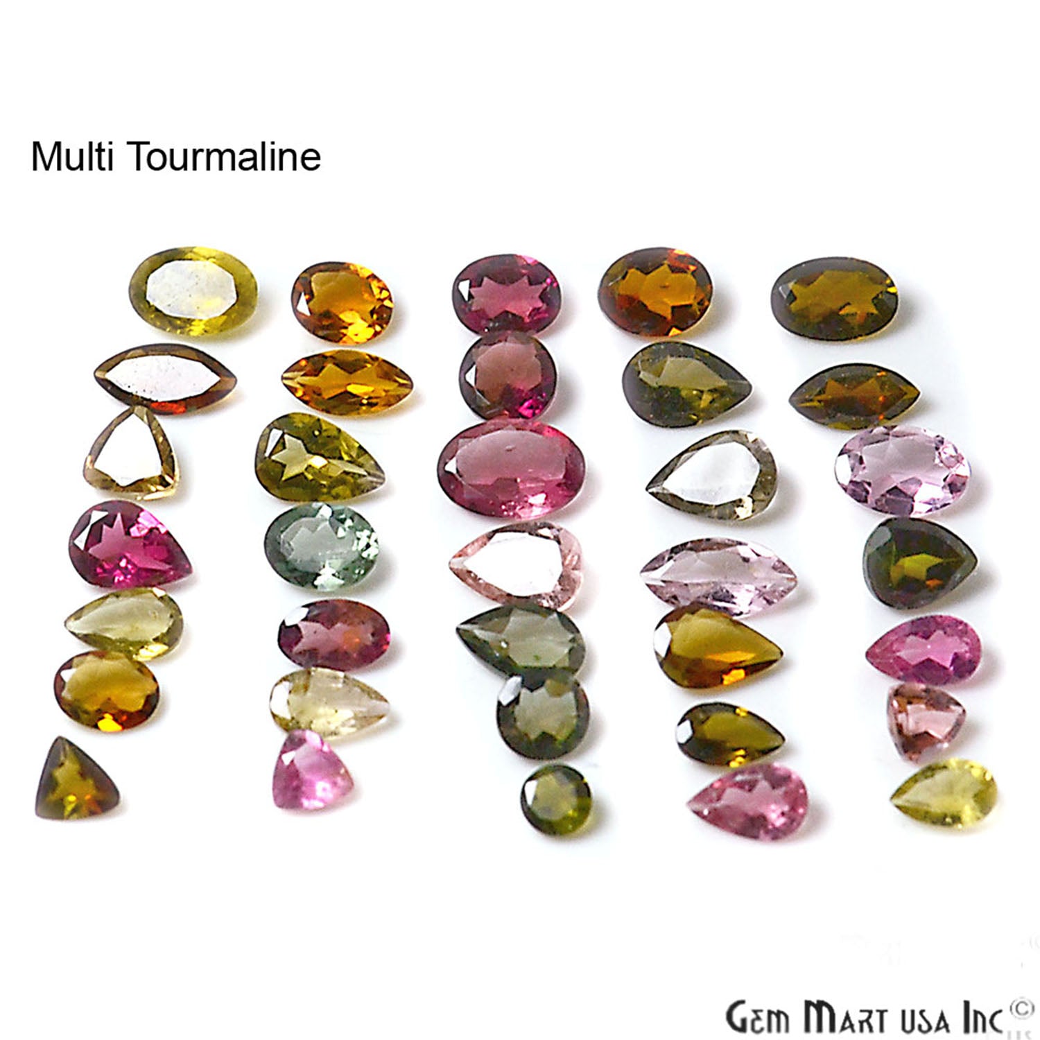 5 Carat Multi Tourmaline Mix Shape Wholesale Loose Gemstones - GemMartUSA