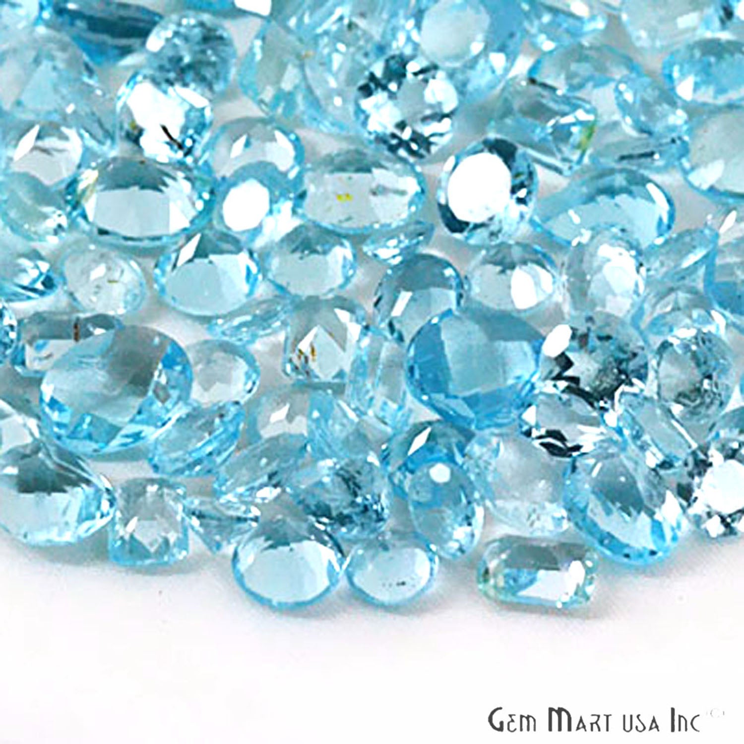 50 Carat Blue Topaz Mix Shape Wholesale Loose Gemstones - GemMartUSA