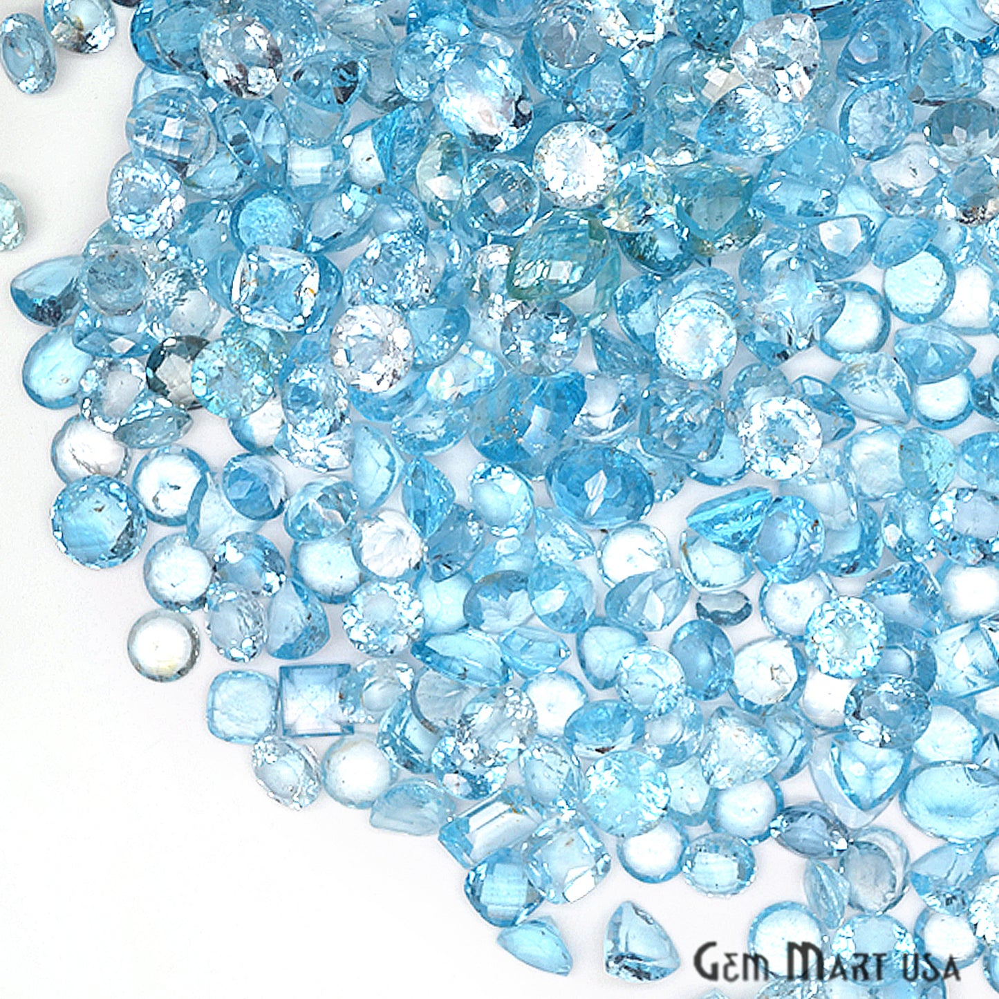 100cts Big Size Blue Topaz Mix Shape Loose Gemstones - GemMartUSA