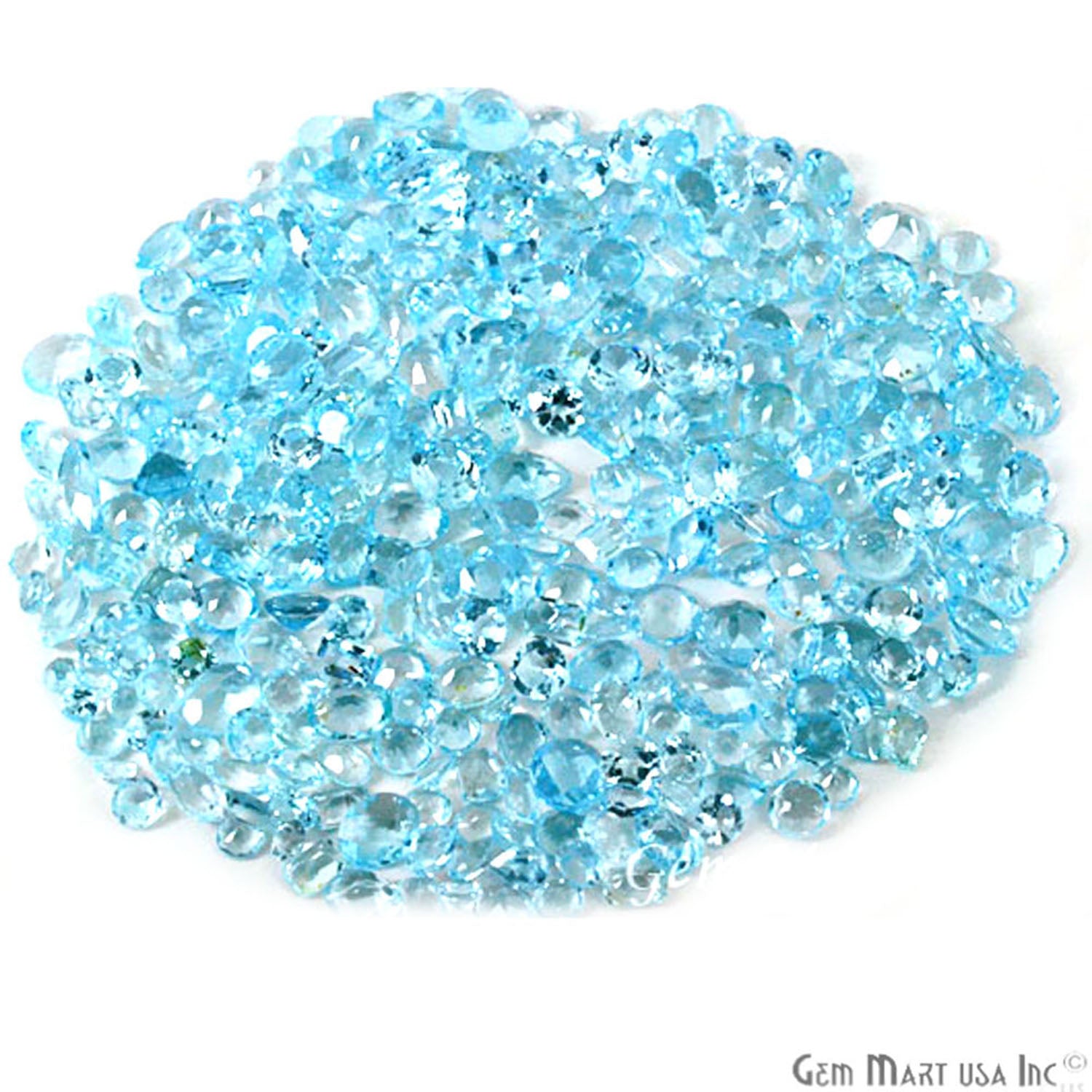 50 Carat Blue Topaz Mix Shape Wholesale Loose Gemstones - GemMartUSA