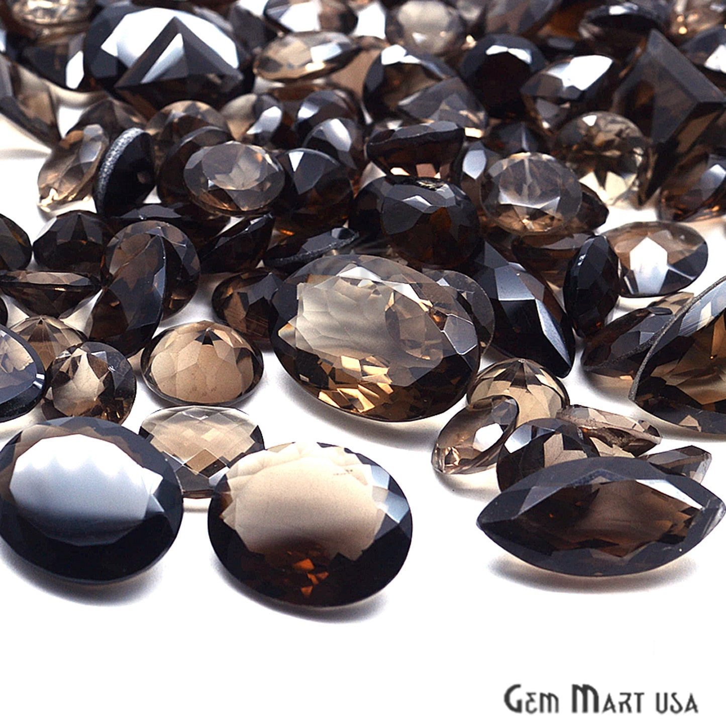 100cts Big Size Smoky Topaz Mix Shape Loose Gemstones - GemMartUSA