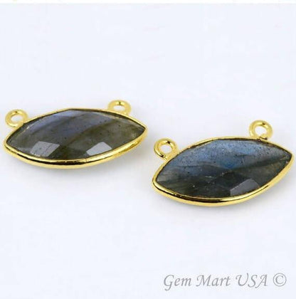 Clearance Sale Marquise 10x20mm Cat Bail Gold Plated Gemstone Connector