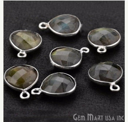 Heart 10mm Single Point Bail Silver Plated Gemstone Connector