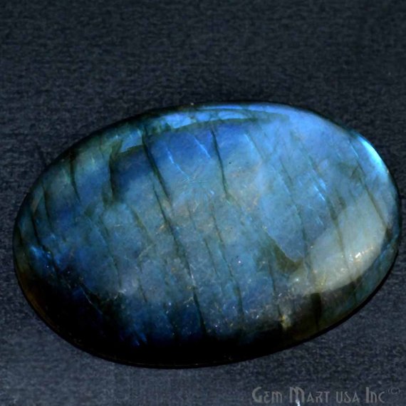 AAAmazing Labradorite 41x28mm Stunning Blue Fire Gem Cabochon - GemMartUSA