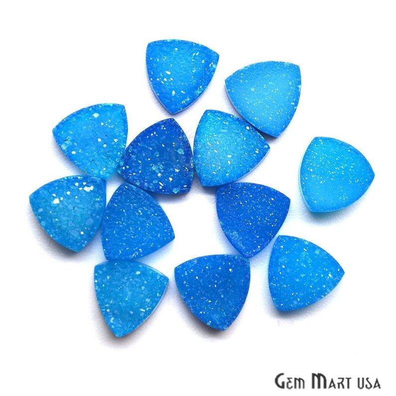 Plain Color Druzy 8mm Trillion Shape Loose Cabochon (Pick Your Color) - GemMartUSA