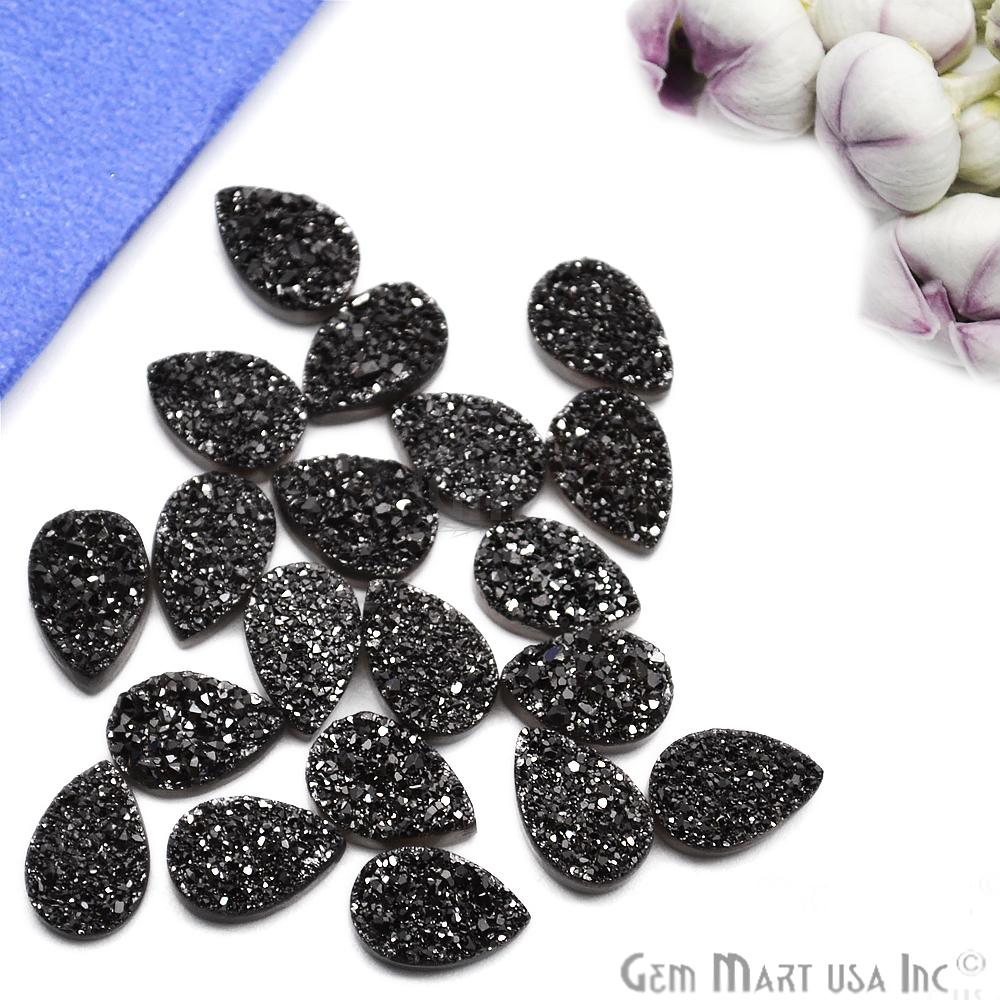 Plain Druzy 8x12mm Pear Shape Loose Cabochon (Pick Your Color) - GemMartUSA