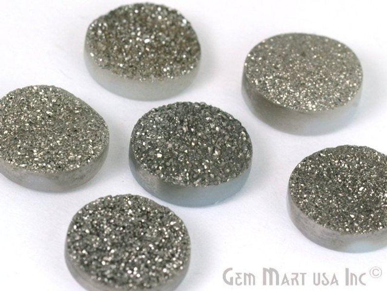 Titanium Druzy Cabochon 16mm Round Druzy (Pick Your Color) - GemMartUSA