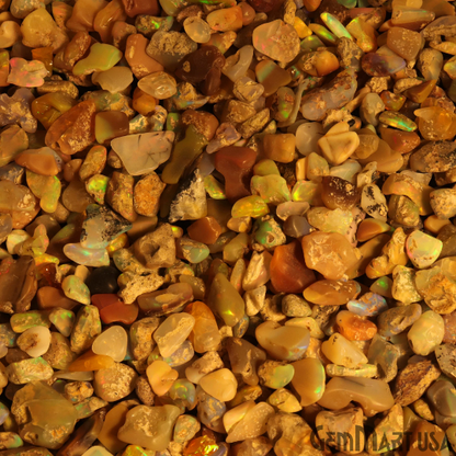 Ethiopian Opal Wholesale Gemstones, 100% Natural Precious Gems, Rainbow Rough Loose Gems, 6-9mm, Freeform, 100 Carats