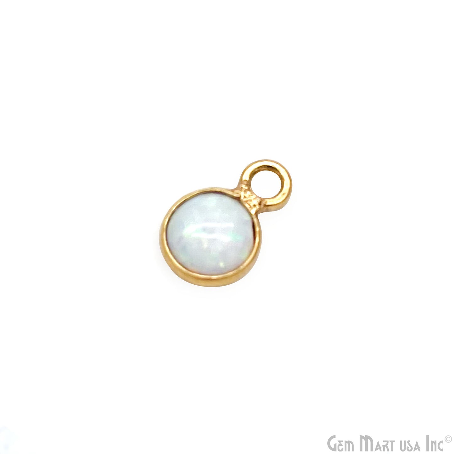 Round Cabochon 5mm Single Bail Gold Bezel Gemstone Connector