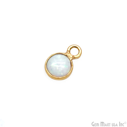 Round Cabochon 5mm Single Bail Gold Bezel Gemstone Connector