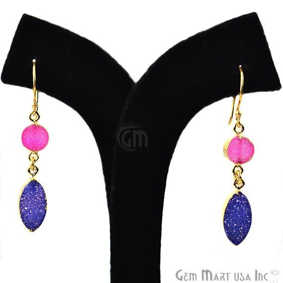 Pink and Blue Druzy