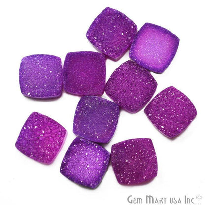 Plain Color Druzy 10mm Cushion Shape Loose Cabochon (Pick Your Color) - GemMartUSA