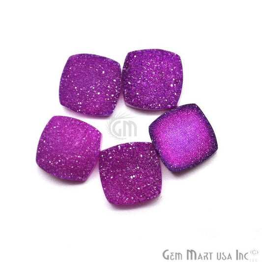 Plain Color Druzy 14mm Cushion Shape Loose Cabochon (Pick Your Color) - GemMartUSA