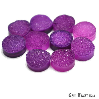 Plain Druzy Cabochon 12mm Round Druzy (Pick Your Color) - GemMartUSA