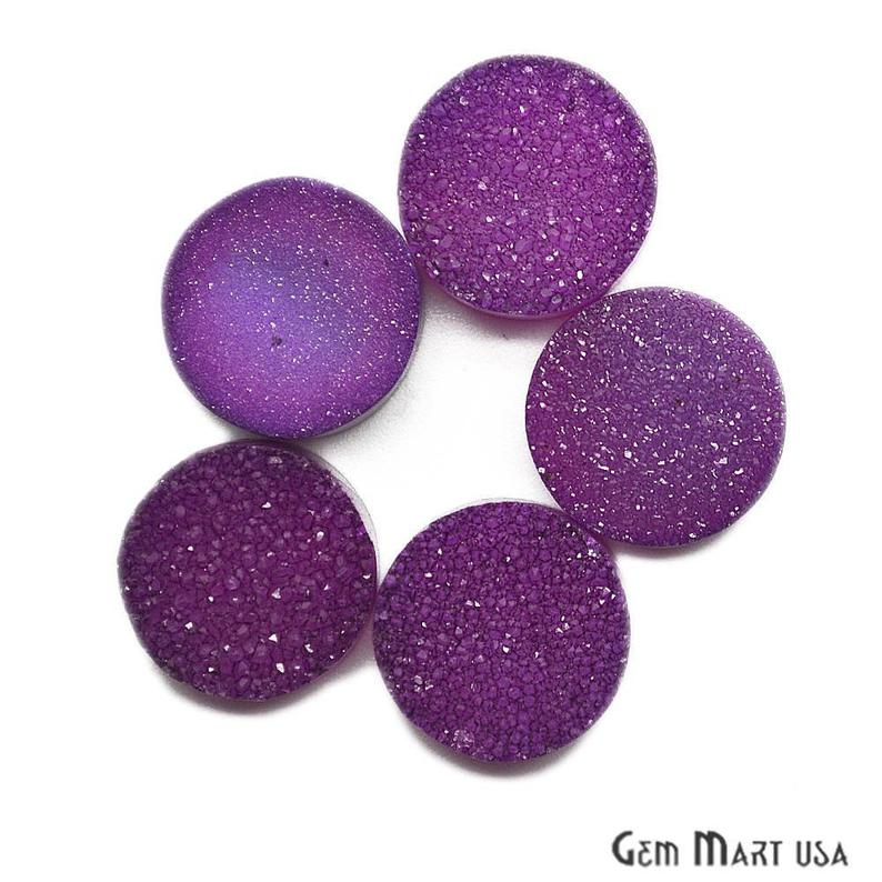 Color Druzy Cabochon 16mm Round Loose Druzy (Pick Your Color) - GemMartUSA