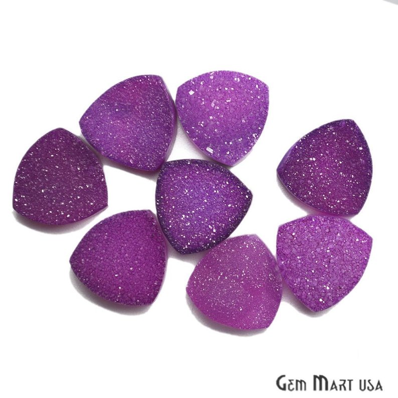 Color Druzy Cabochon 14mm Trillion Loose Druzy (Pick Your Color) - GemMartUSA