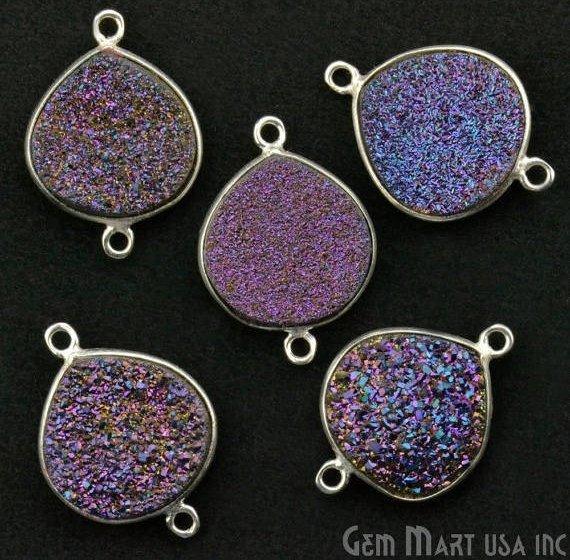 druzy connector beads, druzy connector