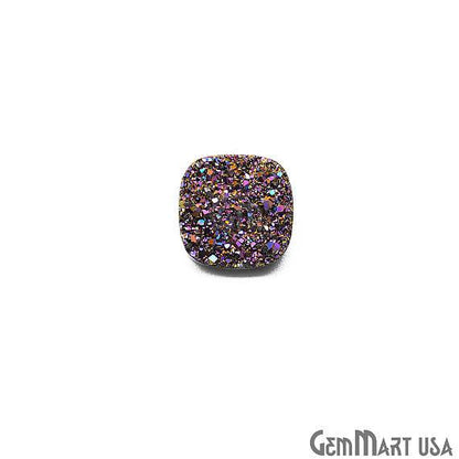 Purple Druzy, Druzy Cabochon, 14mm Cushion Shaped Druzy, Cabochon, Loose Druzy Stone (PZ-80003) - GemMartUSA