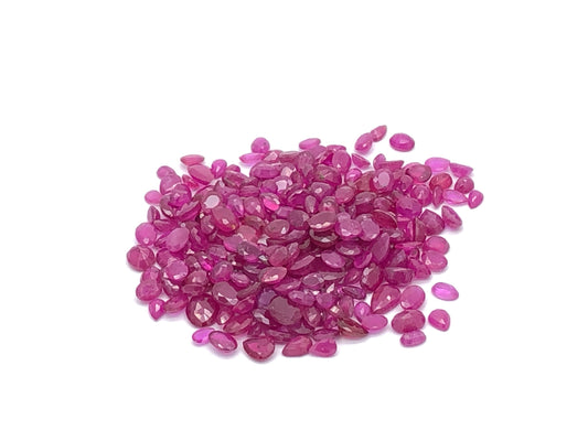 Ruby Wholesale Gemstones, 100% Natural Precious Gems, Pink Faceted Loose Gems, 5-8mm, Oval and Pear, 5 Carats