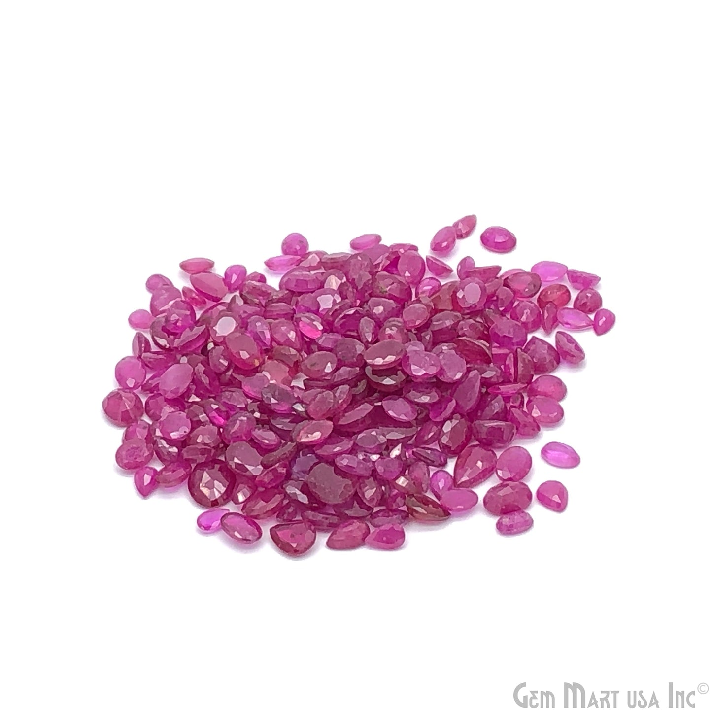 Ruby Wholesale Gemstones, 100% Natural Precious Gems, Pink Faceted Loose Gems, 5-8mm, Oval and Pear, 5 Carats