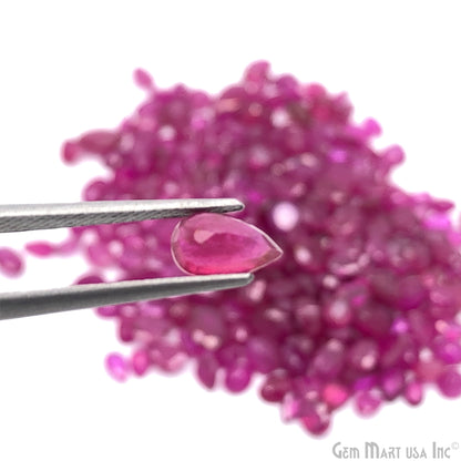 Ruby Wholesale Gemstones, 100% Natural Precious Gems, Pink Faceted Loose Gems, 5-8mm, Oval and Pear, 5 Carats
