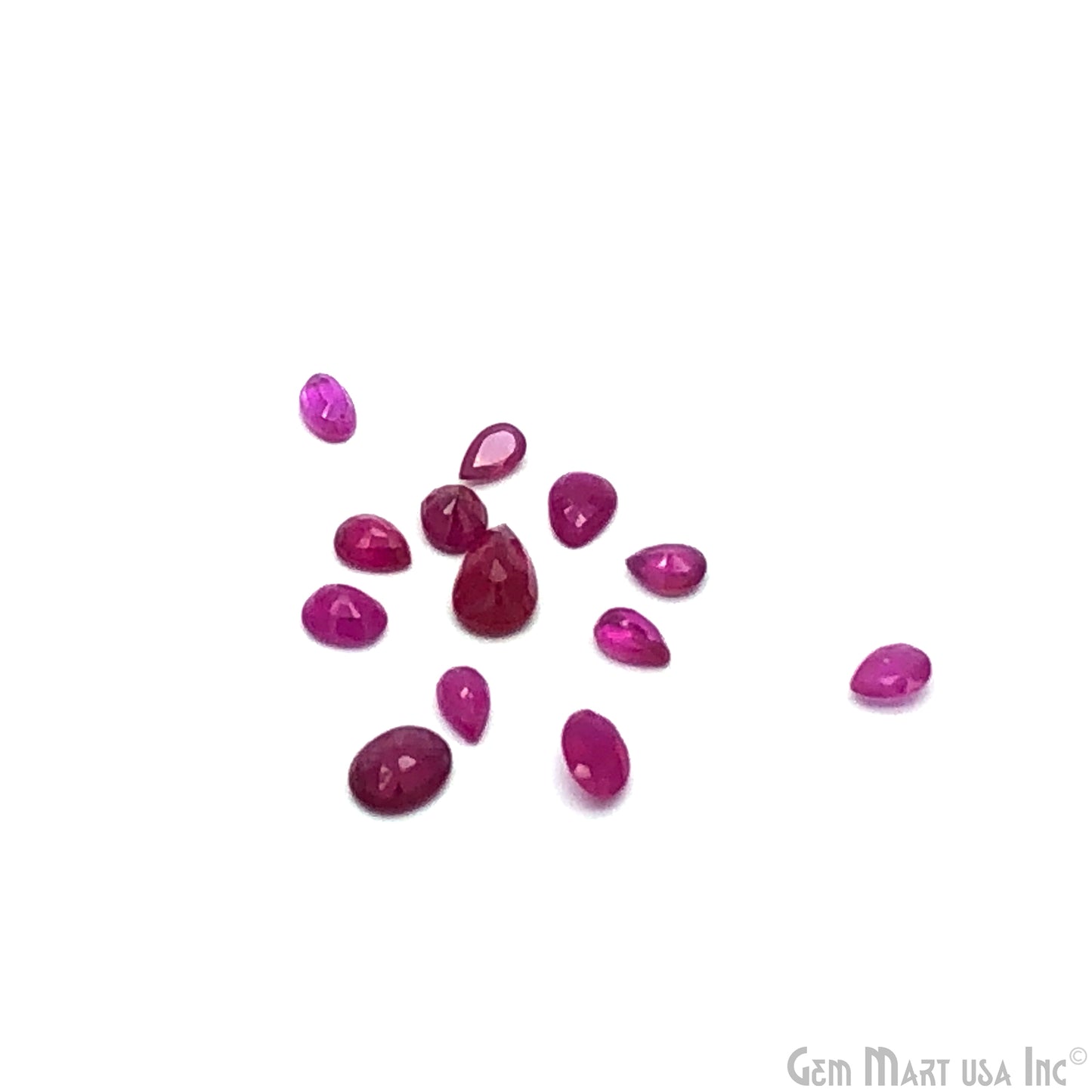 Ruby Wholesale Gemstones, 100% Natural Precious Gems, Pink Faceted Loose Gems, 5-8mm, Oval and Pear, 5 Carats
