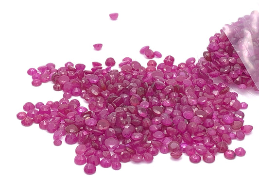 Ruby Wholesale Gemstones, 100% Natural Precious Gems, Pink Faceted Loose Gems, 4-5mm, Round, 5 Carats