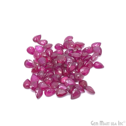 Ruby Wholesale Gemstones, 100% Natural Precious Gems, Pink Faceted Loose Gems, 6x8mm, Pear, 5 Carats