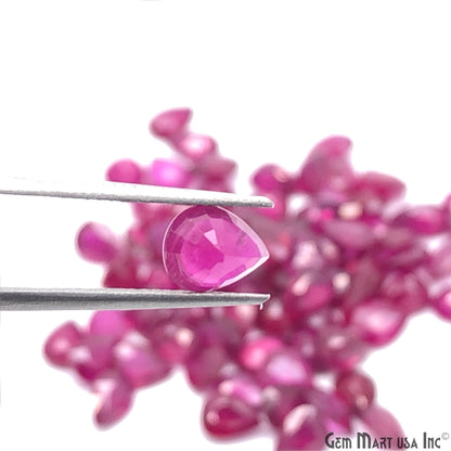 Ruby Wholesale Gemstones, 100% Natural Precious Gems, Pink Faceted Loose Gems, 6x8mm, Pear, 5 Carats