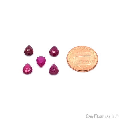 Ruby Wholesale Gemstones, 100% Natural Precious Gems, Pink Faceted Loose Gems, 6x8mm, Pear, 5 Carats