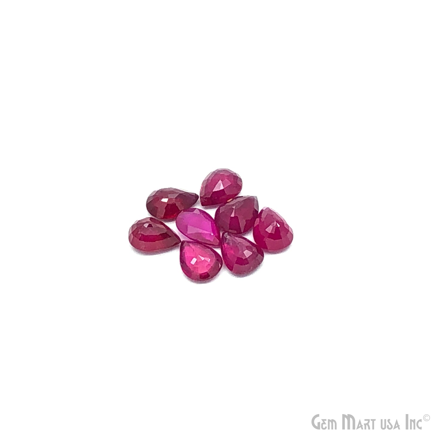 Ruby Wholesale Gemstones, 100% Natural Precious Gems, Pink Faceted Loose Gems, 6x8mm, Pear, 5 Carats