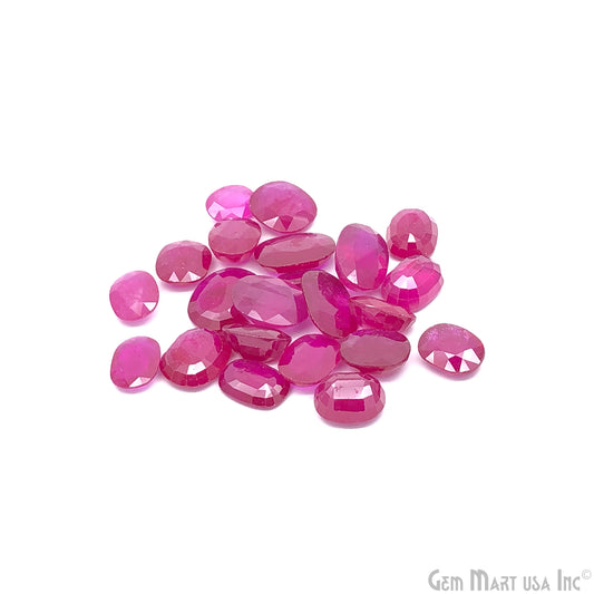Ruby Wholesale Gemstones, 100% Natural Precious Gems, Pink Faceted Loose Gems, 5-8mm, Oval, 5 Carats