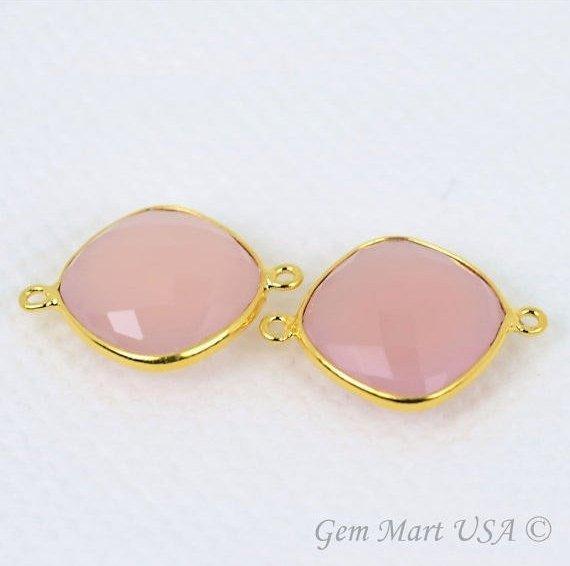 Cushion 16mm Double Bail Gold Bezel Connector